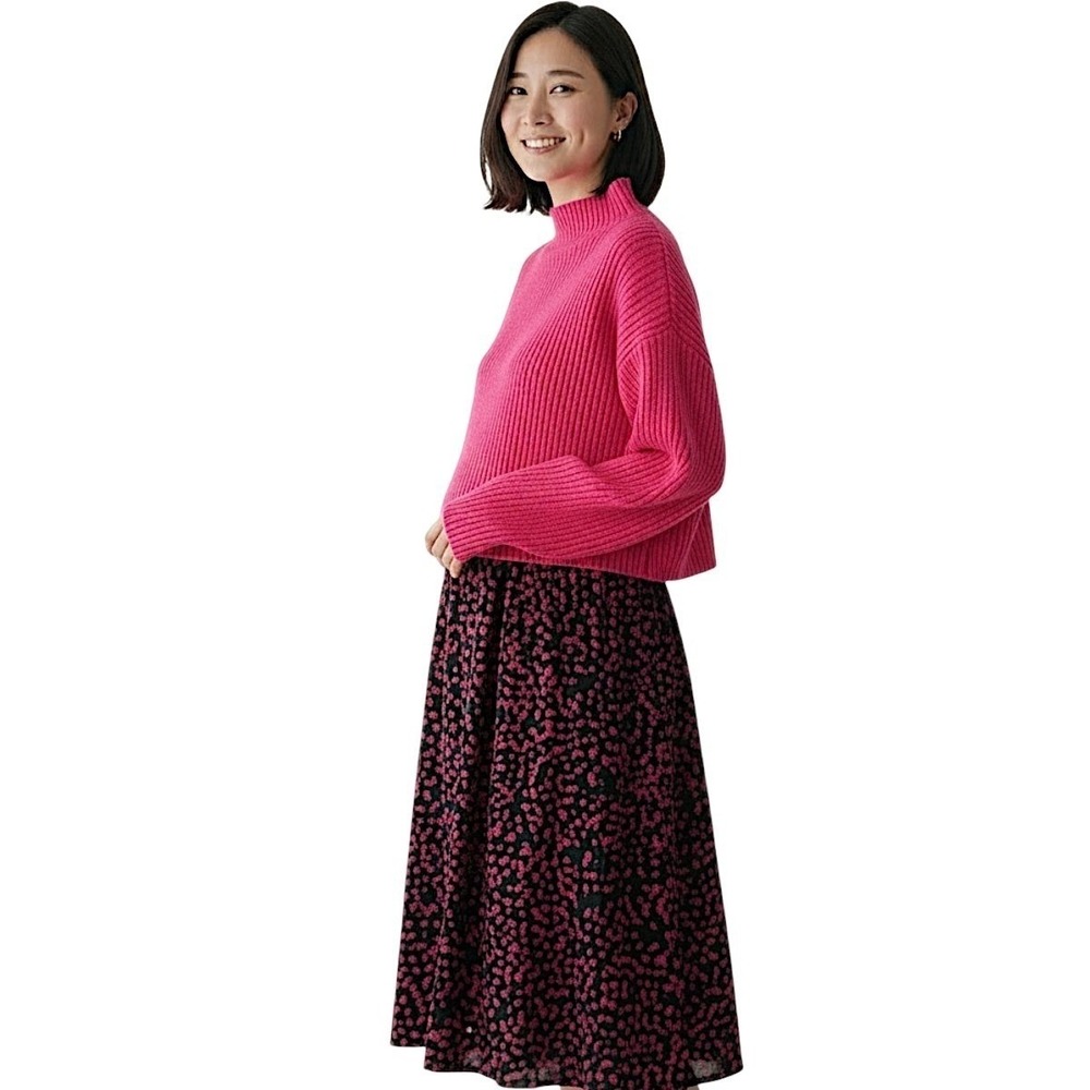 Seraphine Maternity Dress 6 Lucie Knitted‎ Topper Pink Black Floral 2 Pc A Line